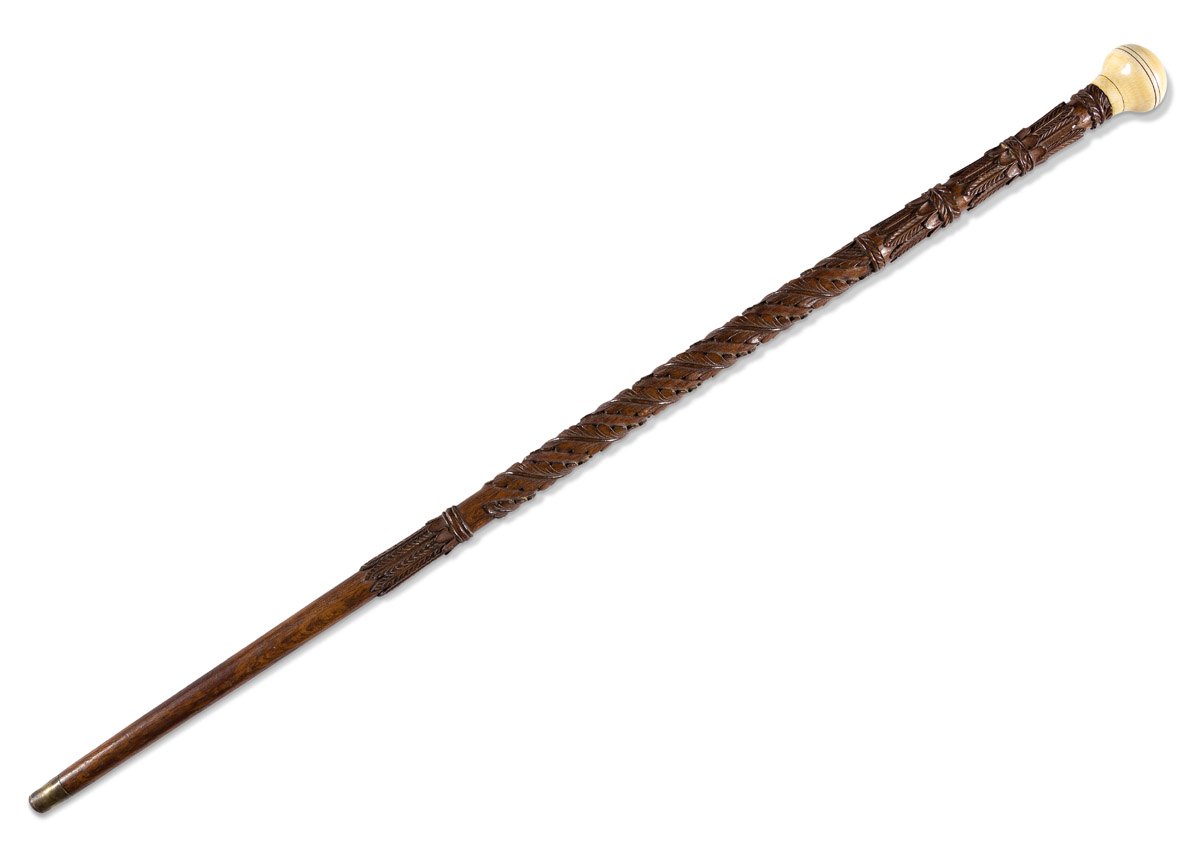 (GIDEON WELLES.) Cane said to be made for Abraham Lincoln from the wood of Fort Sumter.